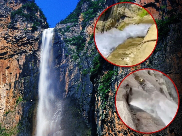 Туристы исследовали известный водопад Китая и поняли, что это подделка